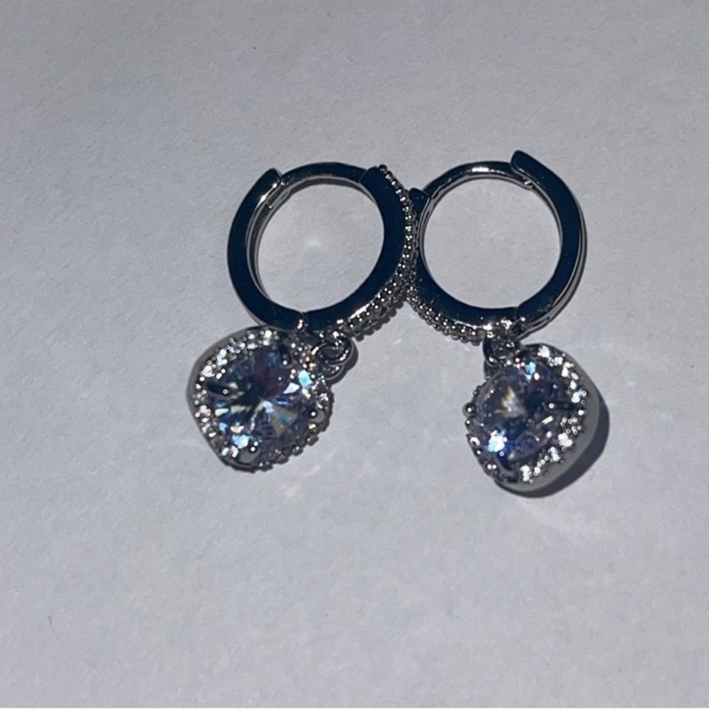 Elegant Silver Heart Drop Earrings